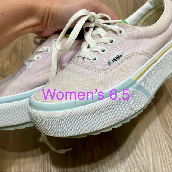 Vans Women's Sneakers in Soft Pink and Yellow - Picture 4 of 4